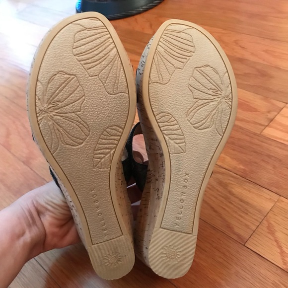 Yellow Box Wedges Heels Black Size 6 - Picture 5 of 6